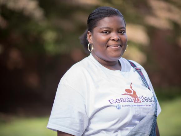 A Westfield State student teacher