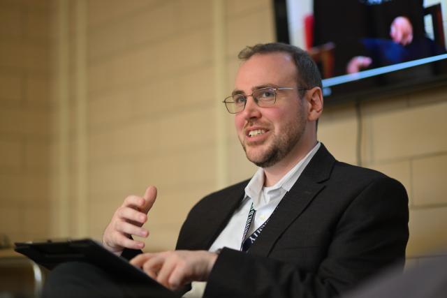 Counseling faculty member giving a classroom lecture.